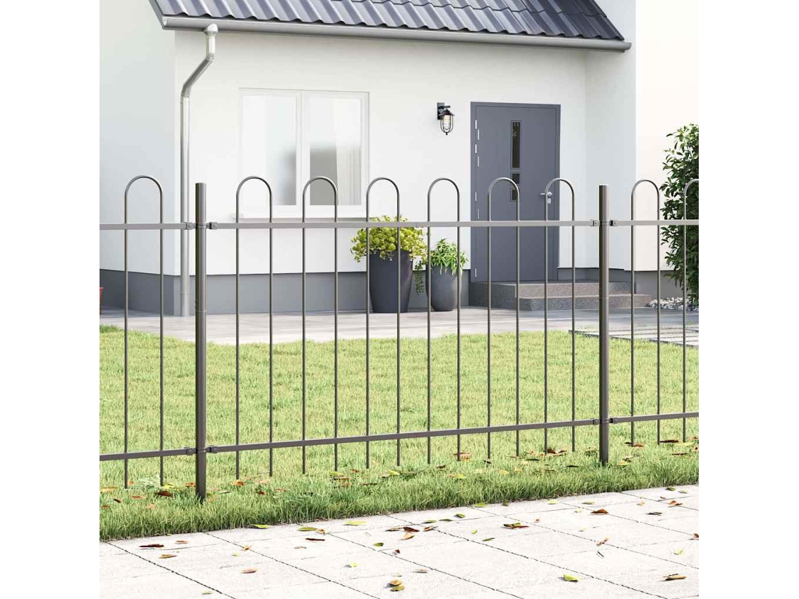 Vidaxl Cerca Para Jardim Boxtel 5 Pcs 8,5 X 1,2 M Cinzeto