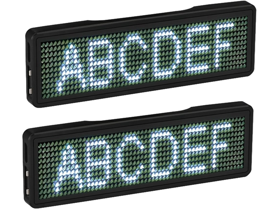 2 X Placa De Led Bluetooth Recarregável Com Nome, Programável E Com Rolagem De Mensagens, Tipo 5