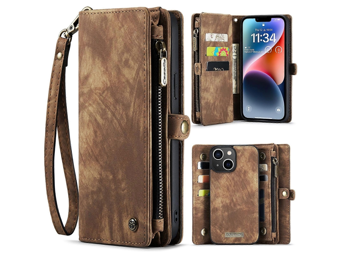 Caseme 008 Capa De Couro Multifuncional Destacável Para Iphone 15