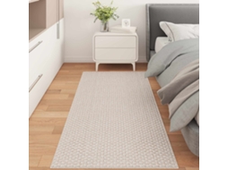 Vidaxl Tapetes De Área Retangular Faro Creme 200 X 80 Cm Poliéster