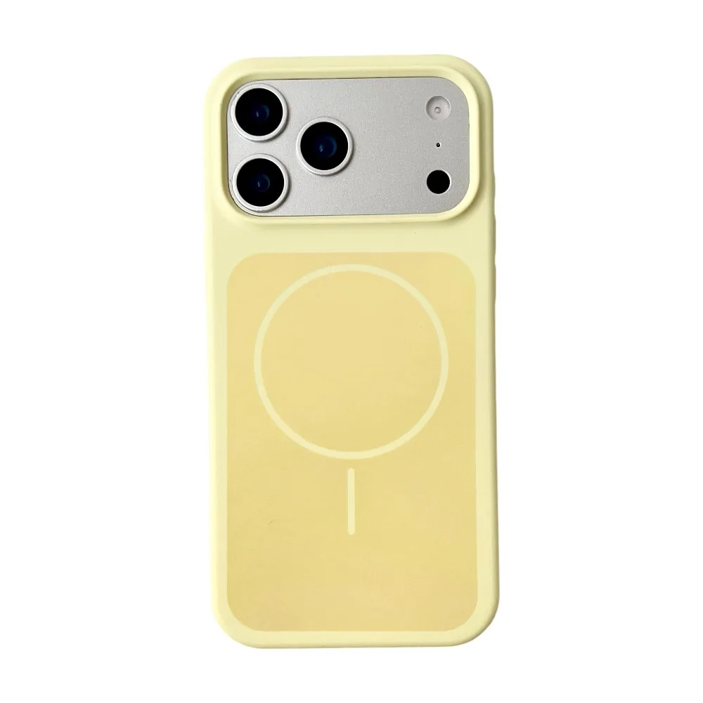 (amarelo, Iphone 17 Pro Max) Capa Magsafe À Prova De Choque Para Iphone, Em Silicone Líquido Com Toque Suave.