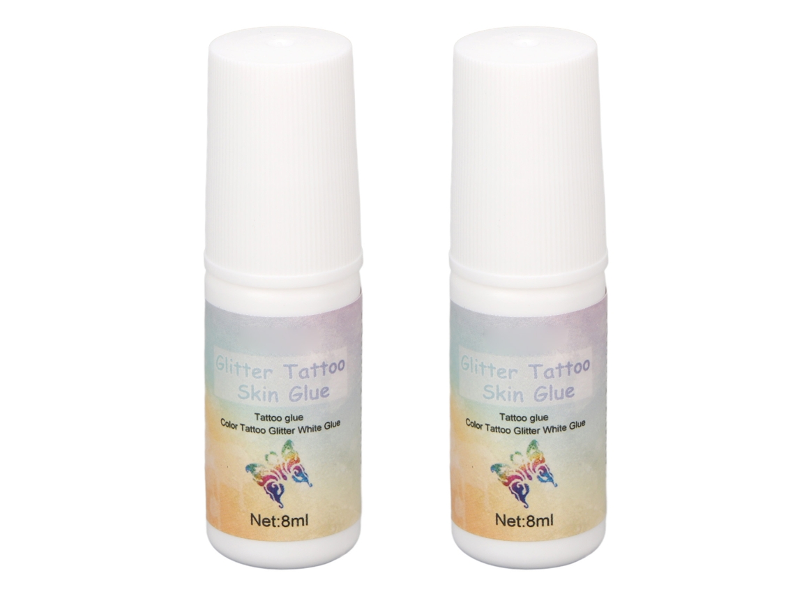 2pcs Cola De Glitter Cosmético Para Pele 8ml Para Olhos Cabelo Rosto - Água Resistente E Seguro