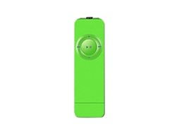 Leitor Mp3 Lurelia Mini Recarregável, Microsd/tf, Corpo Compacto 8,5 Cm, Verde
