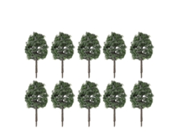 20 Peças De Árvore Modelo Paisagem 9 Cm Verde Escuro