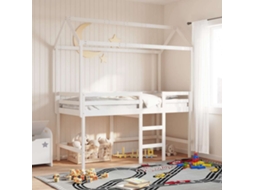 Vidaxl Telhado De Cama Infantil 217x85,5x154 Cm Pinho Maciço Branco