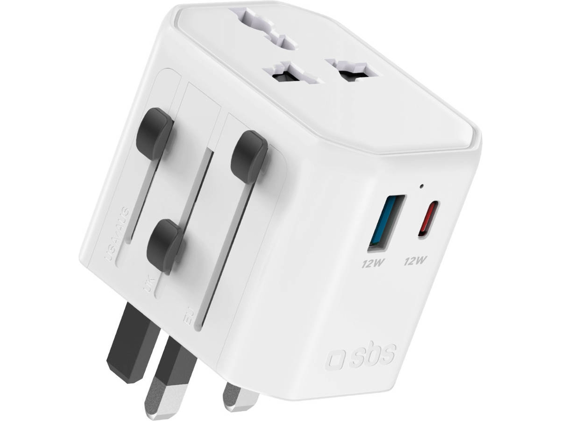 Adaptador de Viagem SBS Universal 2 Portas (Potência Total: 2500W)