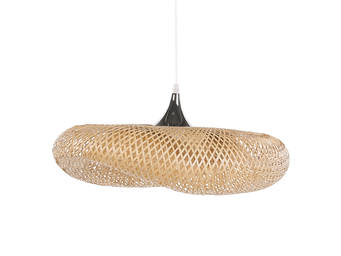 Lámpara Colgante Beliani Boyne De Bambú Marrón 64x64x118