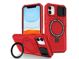 Capa Zruxe Compativel Com Iphone 12 (sliding Camshield - Magsafe - Tpu Hybrid Pc - Vermelho)