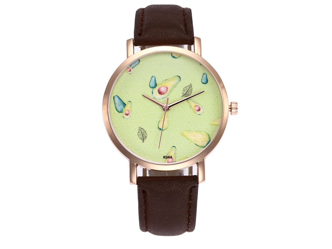 Reloj De Pulsera De Cuarzo Unisex Con Correa De Cuero Pu Café Zhoulianfa