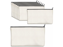 Conjunto De 8 Estojos De Lápis De Lona, Bolsas Com Zíper Para Montar, Materiais De Escritório Aquaforge