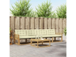 Vidaxl Conjunto De Sofás Para Exterior 5 Unid. Branco E Creme