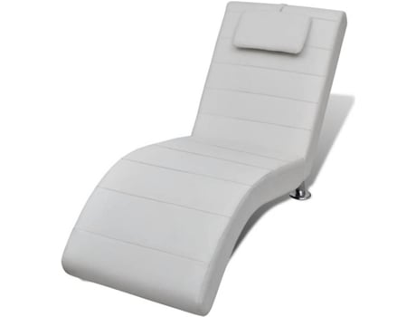 Chaise Longue VIDAXL almofada couro artificial branco
