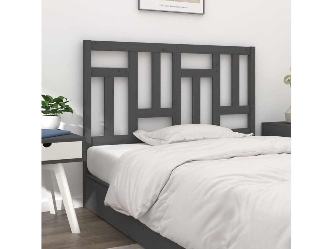 Cabecero 125,5x4x100 cm Pino Macizo Gris