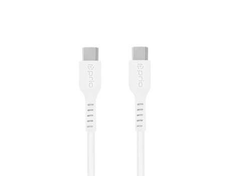 PRIO Usb C para Usb C Cabo de Carregamento e Sincronização de Alta Velocidade 5A 0.25M Branco