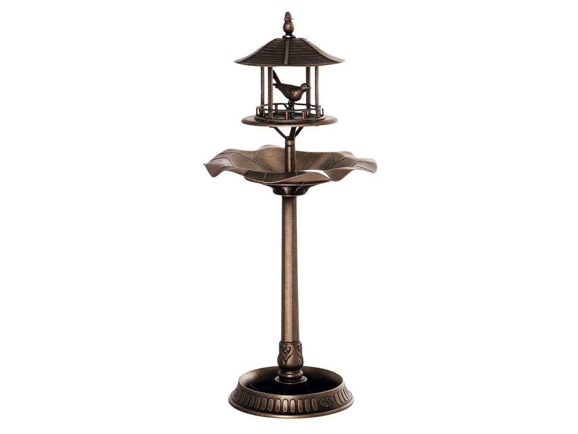 Bebedouro para pássaros 3 em 1, vaso, banheira, Ø 50x113cm, bronze BTFORUS