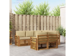 Vidaxl Conjunto De Sofás Para Exterior 7 Unid. Natural E Bege