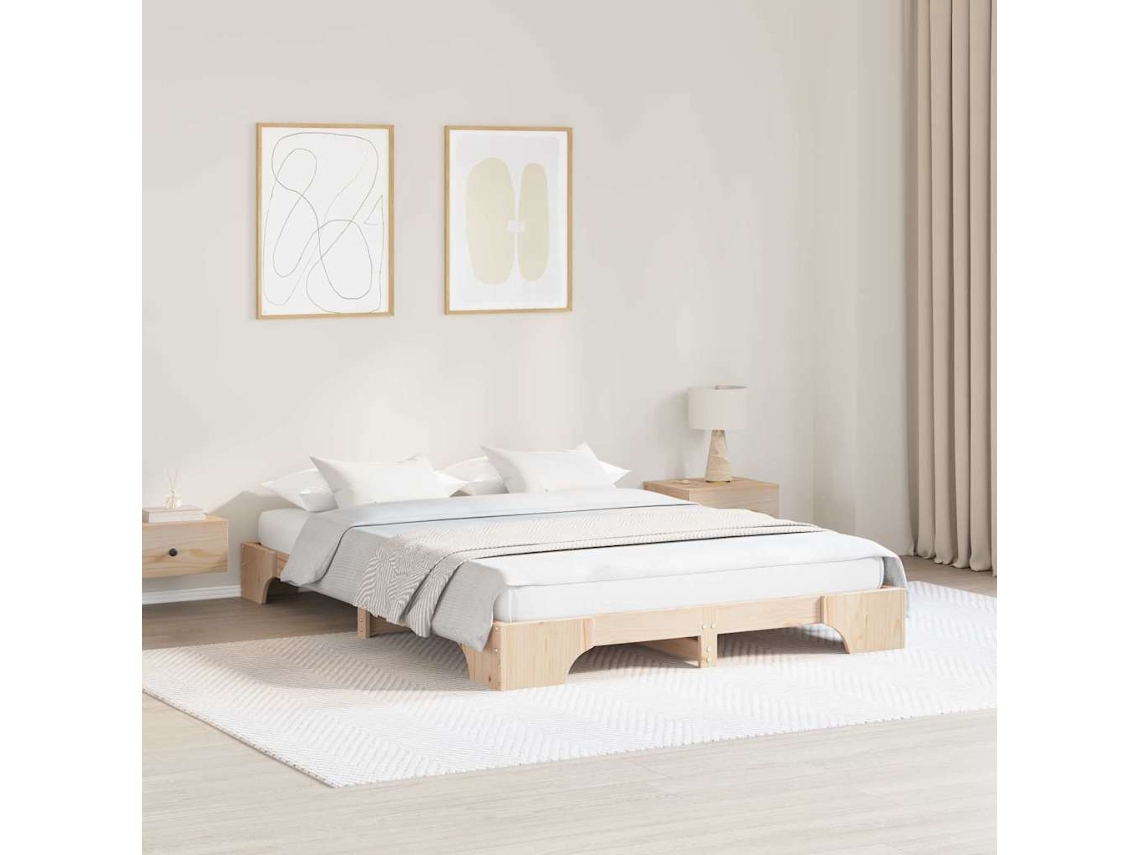 Vidaxl Estrutura da Cama Natural 160 X 200 Cm