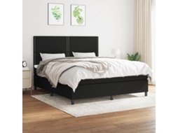 Vidaxl Cama Com Molas/colchão 180x200 Cm Tecido Preto