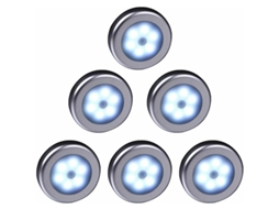 Kit Com 6 Unidades De Luz Led Com Sensor De Movimento, Sem Fio, Luz Branca Para Guarda-roupa, Cozinha, Escada, Corredor