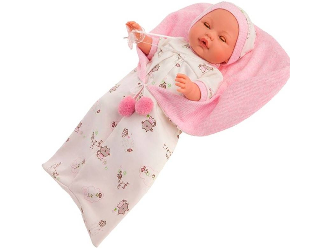 Boneca MUÑECAS ANTONIO JUAN Bimba com saquito rosa (21 cm)
