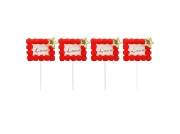 4pcs Toppers De Bolo De Bola De Cabelo