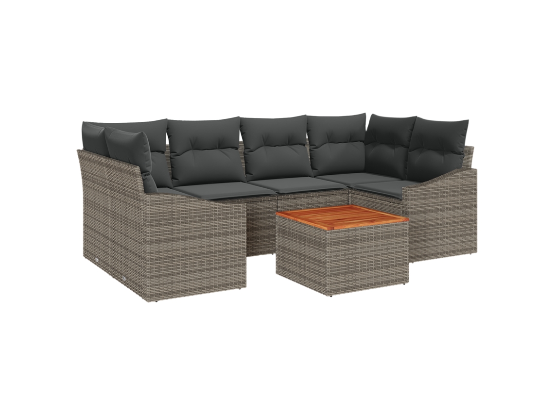 Conjunto 7 Sofá Modular Vidaxl Cinzento Vime Pe (234 X 123,5 X 69 Cm)