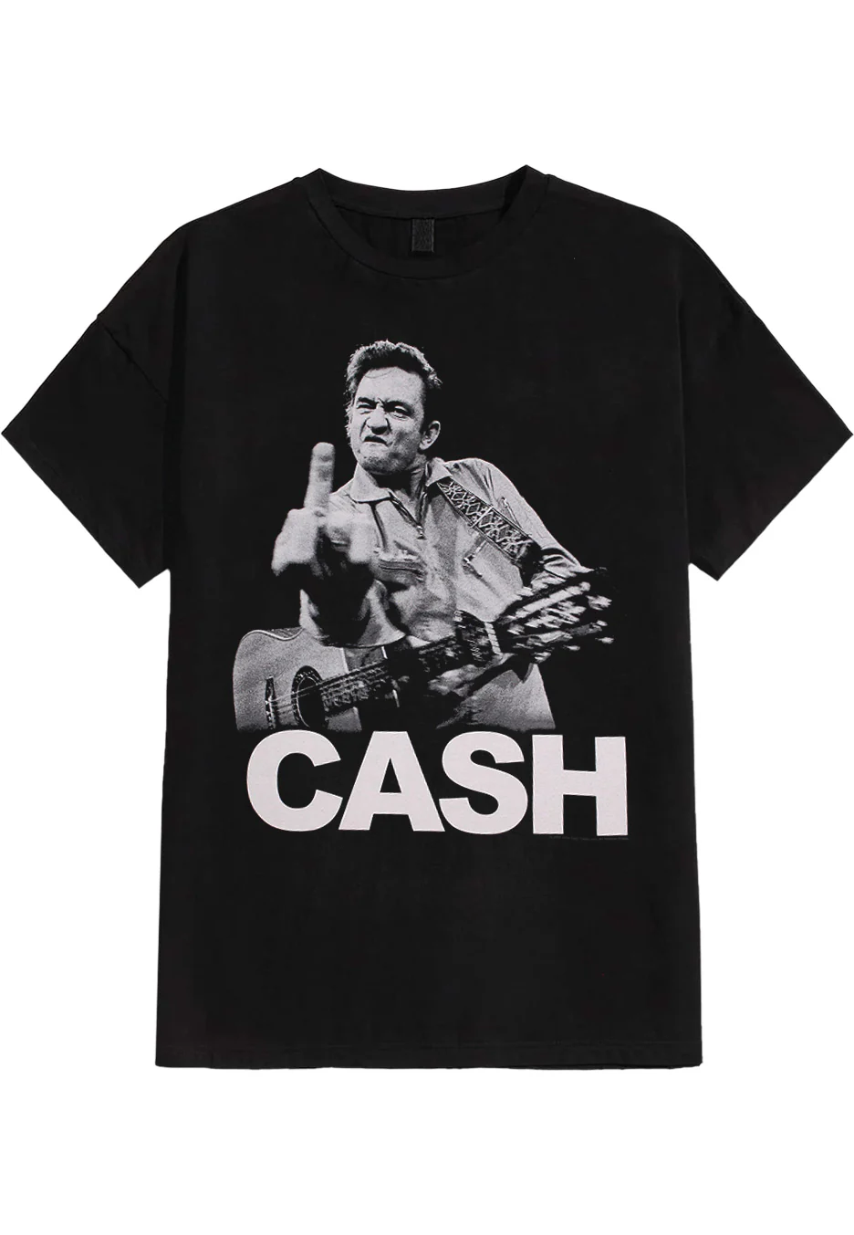 Size:xxxl Rockinstone Johnny Cash - The Bird - T-shirt Unisex Adults