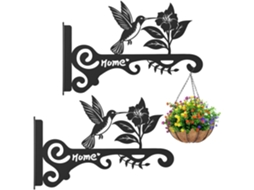 Suporte para Plantas de Exterior, 25,4 Cm, Prateleira de Metal, para Montagem na Parede, com Design de Pássaros e CHABERLU