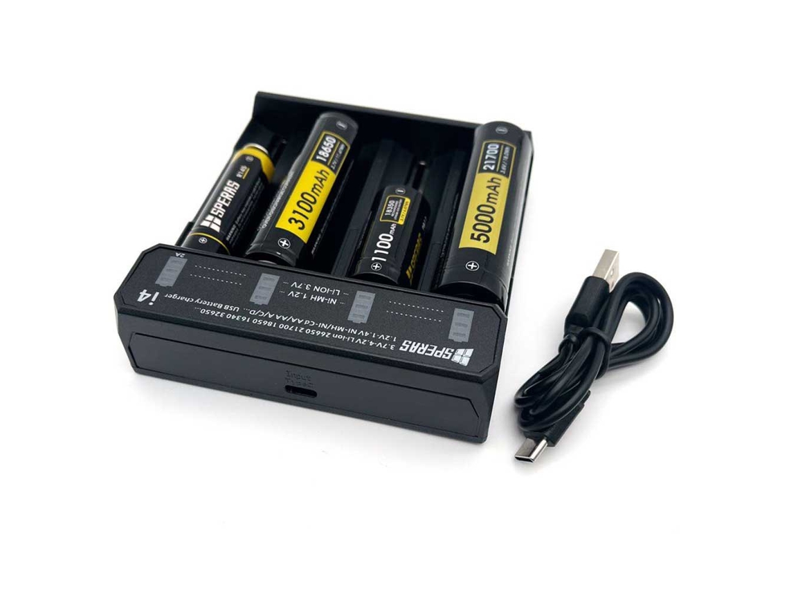 Carregador 4 Slot Type C With Led Screen Pretosperas