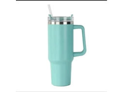 Caneca Térmica de Viagem com Parede Dupla , 1200 Ml (40 Oz), com Alça e Canudo. MDUG (azul Lago)