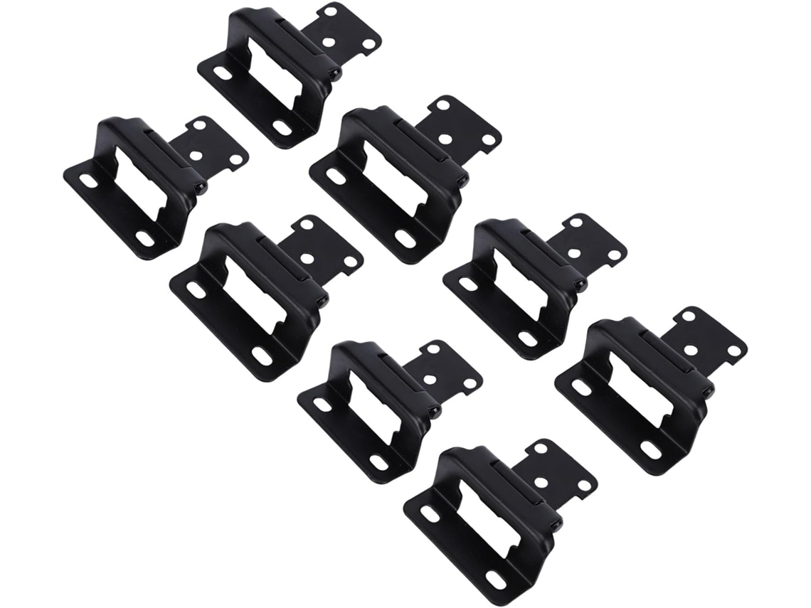 Dobradiças De Armário Cryfokt 1 2 Polegada Com Sobreposição, Pretas, 50 Peças, Dobradiças De Fechamento Automático Semi