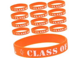 Pulseiras de silicone para Formatura 2025, 20 unidades, laranja. Acessório confortável e durável para estudantes.