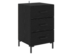 Armário de Cabeceira com Gaveta Carvalho Preto 40x40x66 cm MAISON EXCLUSIVE