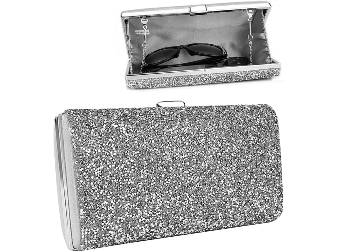 Bolsa De Noite Rígida Feminina, Clutch Deslumbrante Com Aba Para Festas De Casamento.