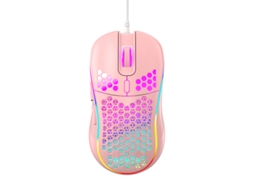 Rato Yizhood Favo De Mel Com Fio Usb Usb De Alta Qualidade Para Jogos Rgb 7200dpi Para Computador Pc Desktop Rosa