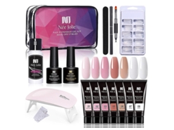 Kit De Manicure Em Gel De Extensão Poli, Conjunto Completo De Arte Unhas Com Géis Não Tóxicos Para Odor Para Fortes Extensões Leves, Ideais Para Uso D