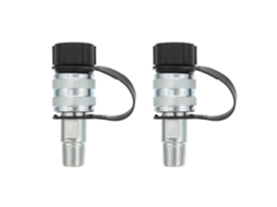 Conector rápido fêmea de 2 peças para mangueiras hidráulicas de alta pressão.