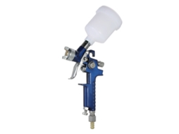 Kit de pistola de pintura HVLP Mini 1.0mm com alimentação por gravidade para pequenos reparos em carros e pintura automotiva.