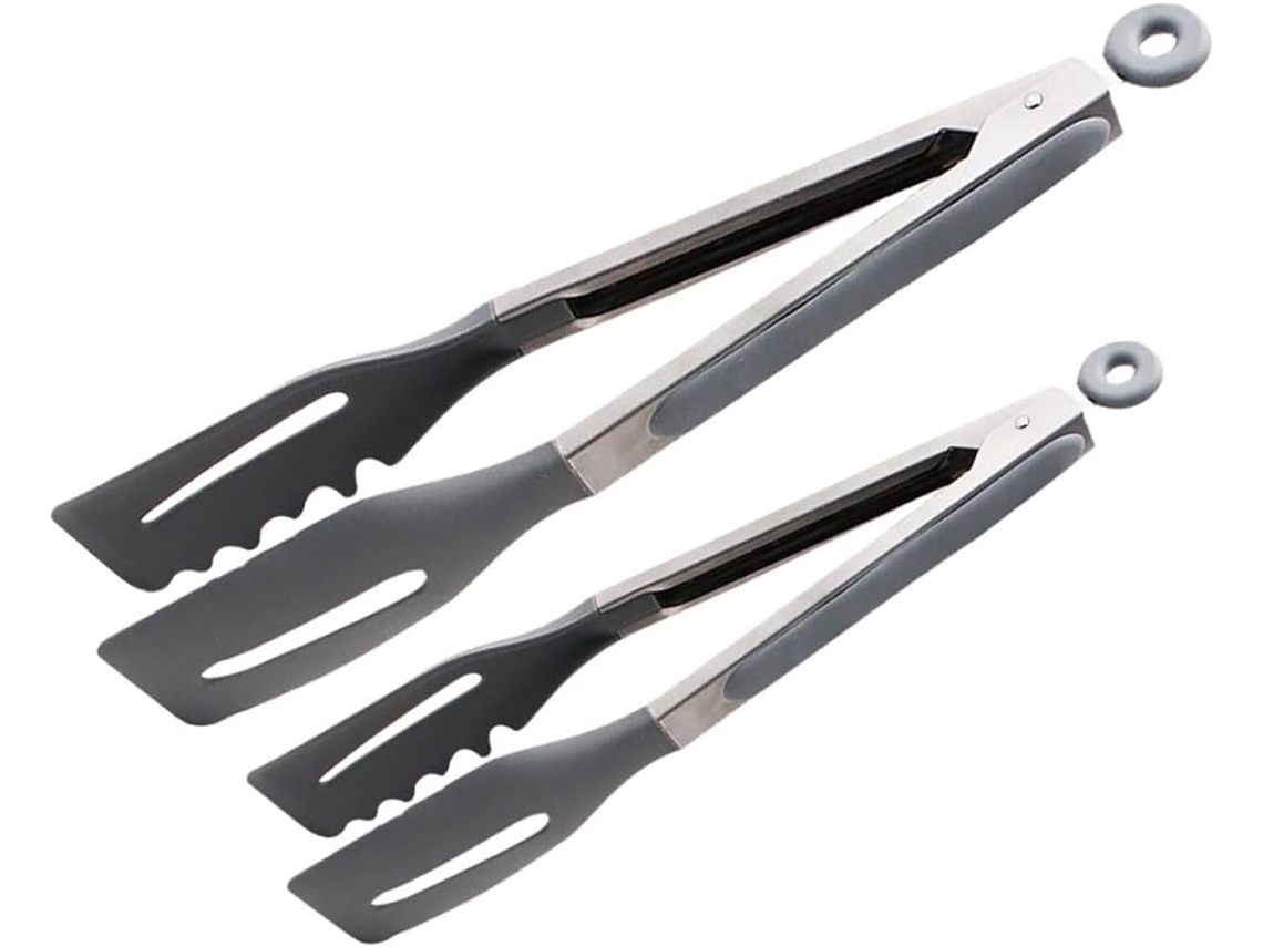 Pinças Para Churrasco Homoyoyo De 2 Peças Em Aço Inoxidável Com Cabo Firme E Revestimento Silicone, Ideais Para