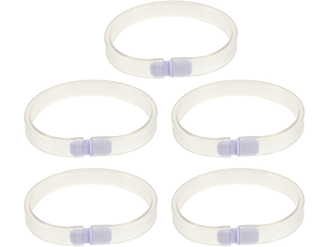 Pulseira Tubular De Plástico Amarelo, 5 Unidades, Para Identificação