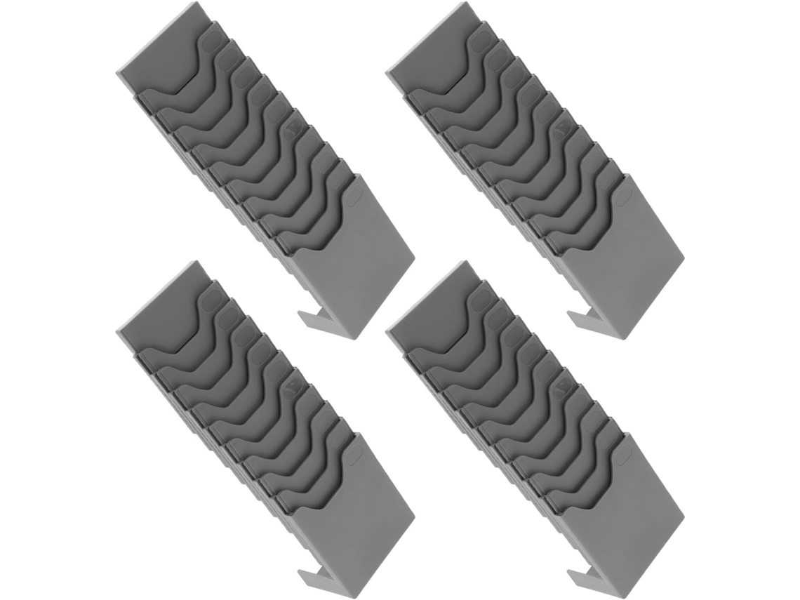 Conjunto De 4 Porta-crachás, Organizador Para Guardar Crachás, Recipiente De Plástico Pp Cinza.