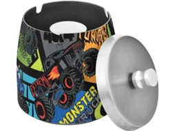 Cinzeiro Abstrato Grunge Em Formato De Monster Truck Com Tampa, À Prova De Vento, Para Uso Interno E Externo