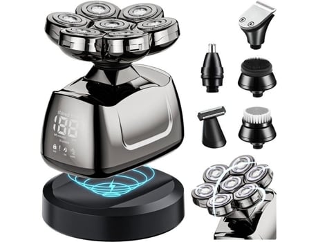 Razor Elétricos Para Homens, 6 Em 1 Aparelhos De Barba Com Cabeça Rotativa 7d, Aparador De Barba Ipx7 À Prova Dágua, Máquina De Barba Seco J150 Sanag