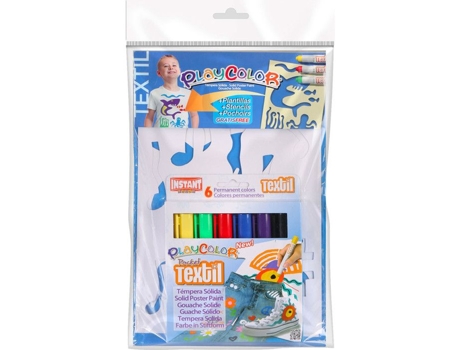 Gouache Para Têxtil Playcolor 6 Pcs Estênceis Menino