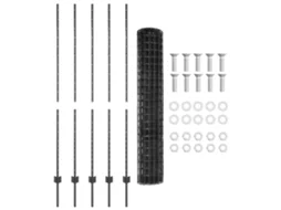Conjunto 1 Barreira Externa Vidaxl Cinzento Aço (10 X 1,5 M)