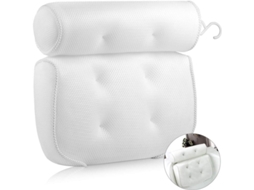 Almohada De Baño Con 6 Ventosas Para Cuello Y Espalda, Material Poliéster, Tamaño 40x35x8 Cm, Diseño Antideslizante Y Rápido Secado