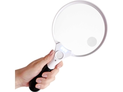 Lupa Grande Com Luz Led Ampliação De 2x, 4x E 10x Aquaforge