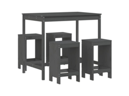 Conjunto de 5 Bar para Jardim Pinho Maciço Cinzento MAISON EXCLUSIVE