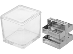 Frasco De Vidro Para Microscópio Coplin Com 30 Compartimentos E Suporte De Aço Inoxidável