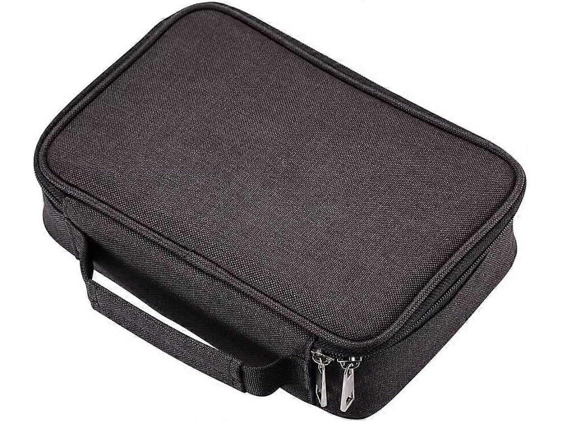 Estojo para Lápis, Grande Capacidade, 2 Compartimentos, Multifuncional, Organizador, Preto, Escolar AQUAFORGE